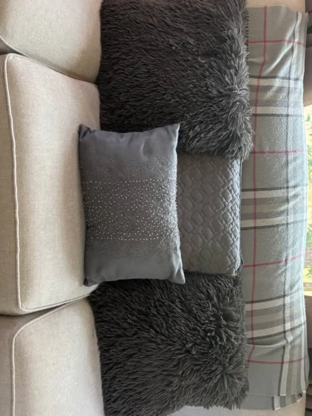 4 Grey Throw Pillows